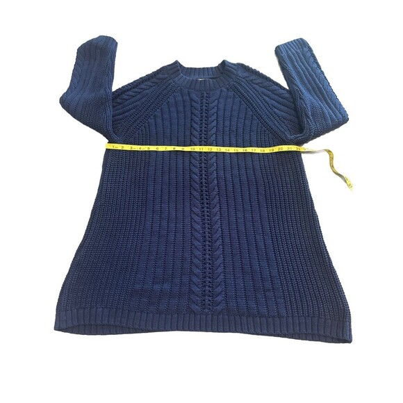 Woman Within Navy BLUE Long Sleeve Crew Neck Sweater Lagenlook Plus 18/20 - Picture 6 of 10